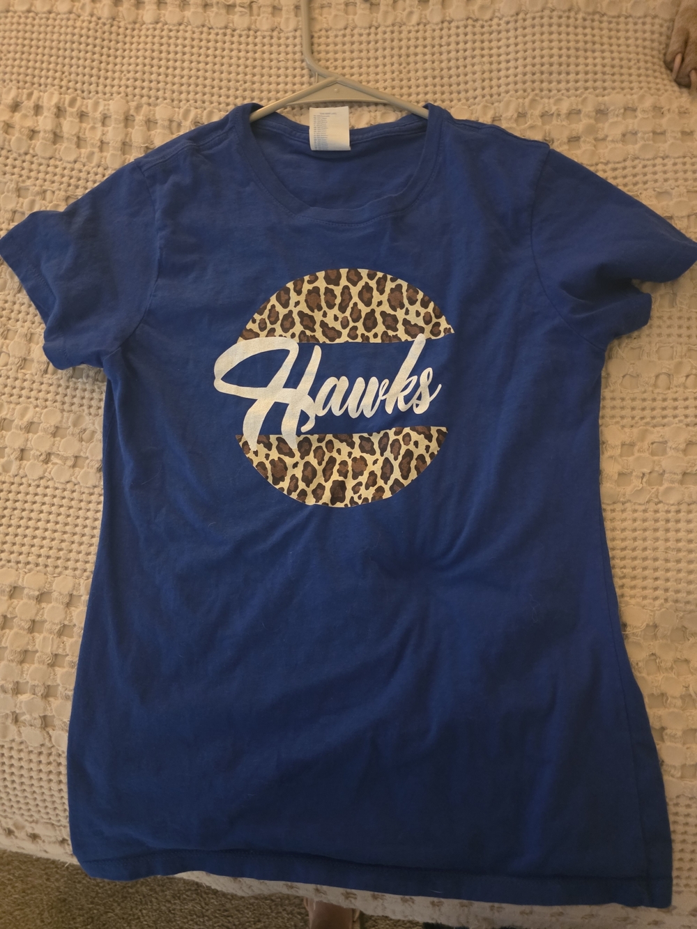 Blue 'Hawks' Leopard Circle Graphic Tee